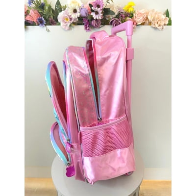 Kit  Mochila Infantil Tam.16 + Estojo Box + Lancheira dos Ursinhos Carinhosos Rosa