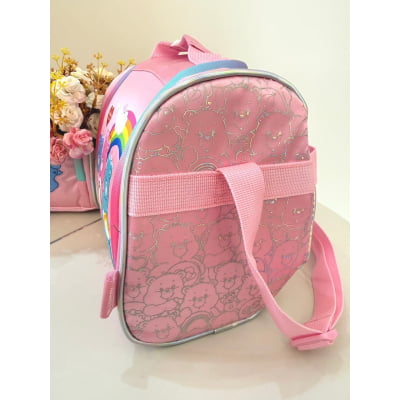 Kit  Mochila Infantil Tam.16 + Estojo Box + Lancheira dos Ursinhos Carinhosos Rosa