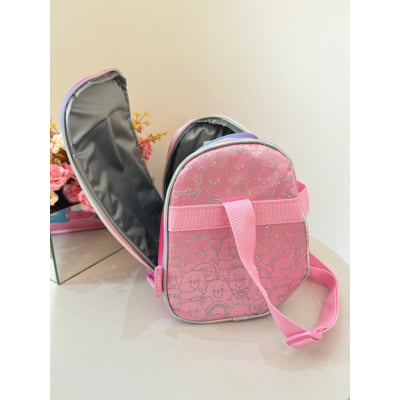 Kit  Mochila Infantil Tam.16 + Estojo Box + Lancheira dos Ursinhos Carinhosos Rosa