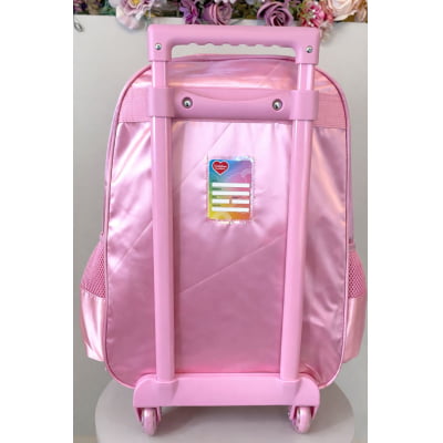 Kit  Mochila Infantil Tam.16 + Estojo Box + Lancheira dos Ursinhos Carinhosos Rosa