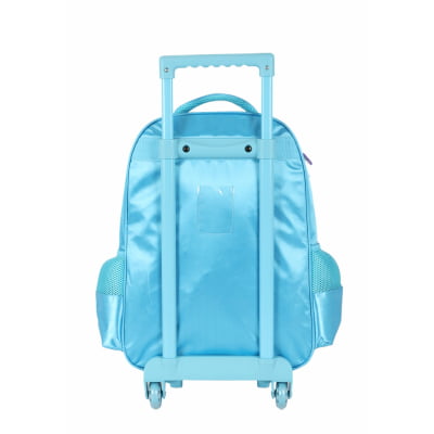 Kit Mochila Infantil c/ Rodinhas Tam. 16 + Lancheira Térmica Ursinhos Carinhosos Azul