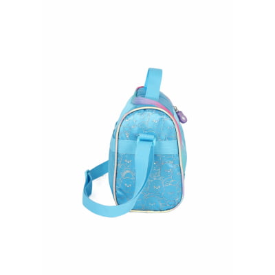 Kit Mochila Infantil c/ Rodinhas Tam. 16 + Lancheira Térmica Ursinhos Carinhosos Azul
