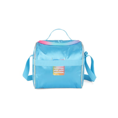 Kit Mochila Infantil c/ Rodinhas Tam. 16 + Lancheira Térmica Ursinhos Carinhosos Azul