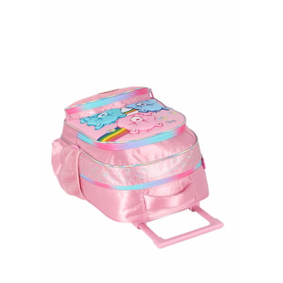 Kit Mochila Infantil c/ Rodinhas Tam. 16 + Lancheira Térmica dos Ursinhos Carinhosos Rosa
