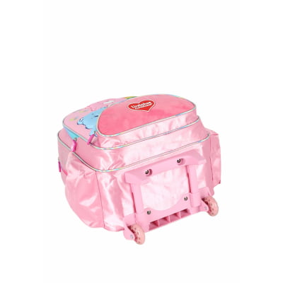 Kit Mochila Infantil c/ Rodinhas Tam. 16 + Lancheira Térmica dos Ursinhos Carinhosos Rosa