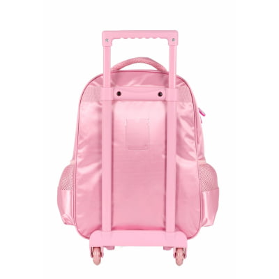 Kit Mochila Infantil c/ Rodinhas Tam. 16 + Lancheira Térmica dos Ursinhos Carinhosos Rosa