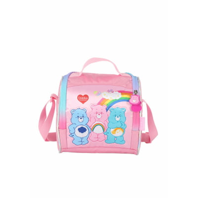 Kit Mochila Infantil c/ Rodinhas Tam. 16 + Lancheira Térmica dos Ursinhos Carinhosos Rosa