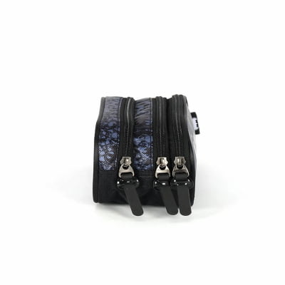Kit Mochila Infantil Com Rodinhas e Estojo Triplo do Batman Preta e Azul