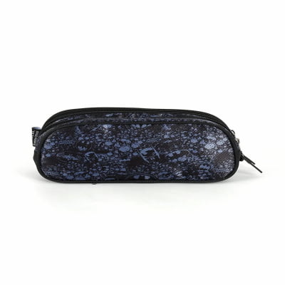 Kit Mochila Infantil Com Rodinhas e Estojo Triplo do Batman Preta e Azul
