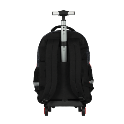 Kit Mochila Infantil Com Rodinhas + Estojo Box + Garrafinha do Hotwheels Preto