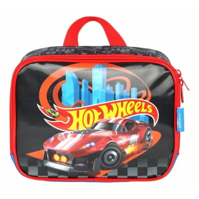 Kit Mochila Infantil Com Rodinhas + Lancheira Térmica do Hotwheels Speed Club
