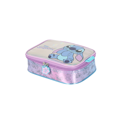 Kit Mochila Infantil Costas + Estojo Box da Lilo Stitch e Angel Azul