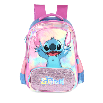 Kit Mochila Infantil Costas + Estojo Box da Lilo Stitch e Angel Roxa