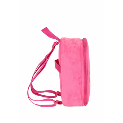 Kit Mochila Escolar Rosa Infantil Tam 14 + Lancheira Térmica Skye Patrulha Canina Em Pelúcia