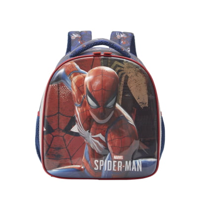 Kit Mochila Infantil + Estojo Box Homem Aranha 3D Azul e Vermelha