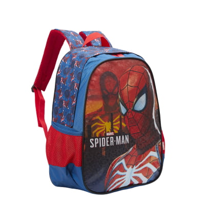 Kit Mochila Infantil + Lancheira Azul e Vermelha