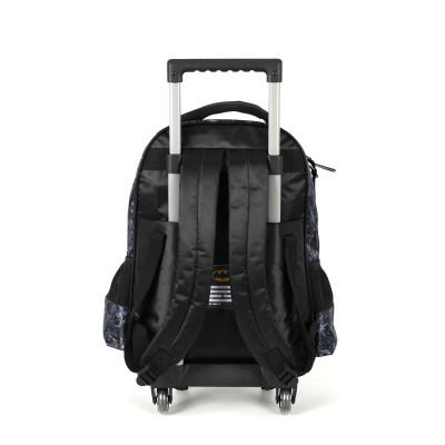 Kit Mochila Infantil Rodinhas Batman + Estojo Preta e Azul