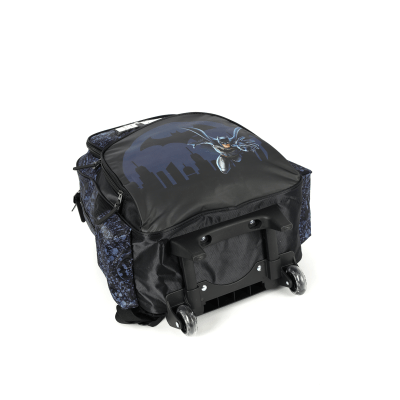 Kit Mochila Infantil Rodinhas Batman + Lancheira + Estojo Preta e Azul