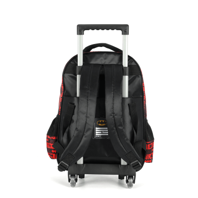 Kit Mochila Infantil Rodinhas Batman + Lancheira Preta e Vermelha