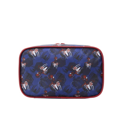 Kit Mochila Infantil Rodinhas + Estojo Box Homem Aranha 3D Azul e Vermelha