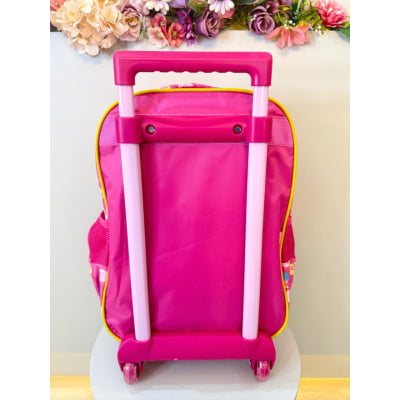 Kit Mochila Infantil Rodinhas + Estojo Box + Lancheira Minnie Rosa Colorida