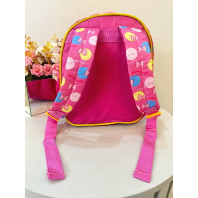 Kit Mochila Infantil Rodinhas + Estojo Box + Lancheira Minnie Rosa Colorida