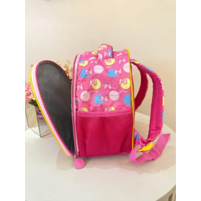 Kit Mochila Infantil Rodinhas + Estojo Box + Lancheira Minnie Rosa Colorida