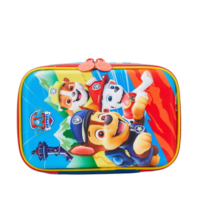 Kit Mochila Infantil Rodinhas + Estojo Duplo da Patrulha Canina Relevo