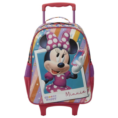 Kit Mochila Infantil Rodinhas + Estojo Duplo Minnie no Celular