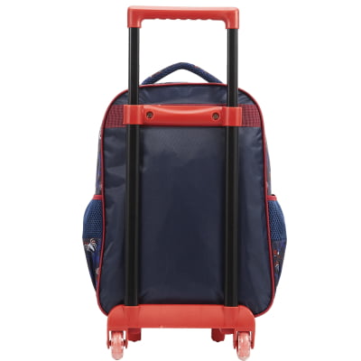 Kit Mochila Infantil Rodinhas + Lancheira Azul e Vermelha