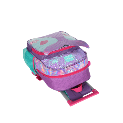 Kit Mochila Infantil Rodinhas + Lancheira + Estojo Roxo Sereia Up4you