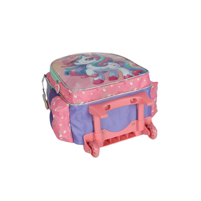 Kit Mochila Infantil Rodinhas + Lancheira Térmica + Estojo Box Unicórnio Colorida Up4you