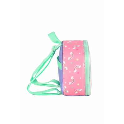 Kit Mochila Infantil Rodinhas + Lancheira Térmica + Estojo Box Unicórnio Colorida Up4you