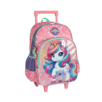 Kit Mochila Infantil Rodinhas + Lancheira Térmica Unicórnio Colorida Up4you
