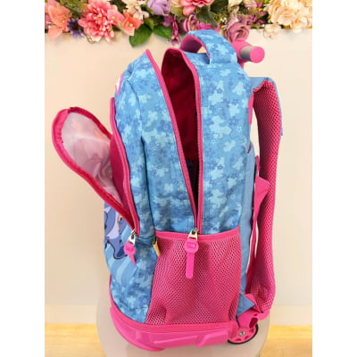 Kit Mochila + Lancheira da Lilo Stitch e Angel Pink