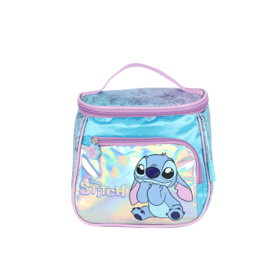 Kit Mochila + Lancheira + Estojo Box Lilo Stitch e Angel Azul e Lilás