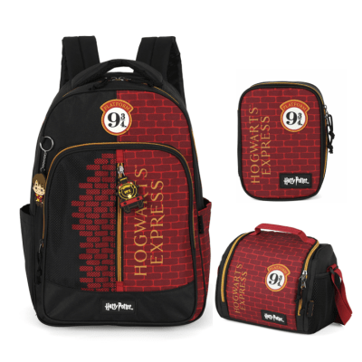 Kit Mochila + Lancheira Térmica + Estojo Box do Harry Potter Hogwarts Express