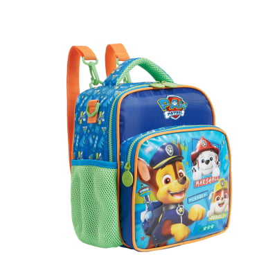 Kit Mochila Rodinhas Escolar + Lancheira da Patrulha Canina Azul