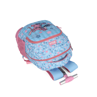 Kit Mochila Rodinhas + Estojo Box da Lilo Stitch e Angel Rosa