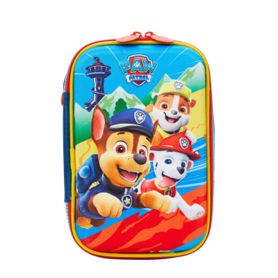 Kit Mochila Rodinhas + Estojo Duplo + Lancheirada Patrulha Canina Relevo