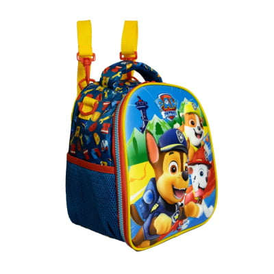 Kit Mochila Rodinhas + Estojo Duplo + Lancheirada Patrulha Canina Relevo