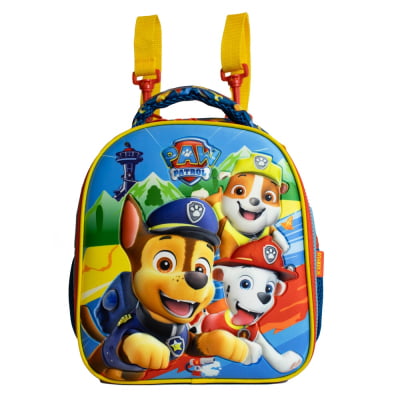 Kit Mochila Rodinhas + Estojo Duplo + Lancheirada Patrulha Canina Relevo
