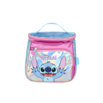 Kit Mochila Rodinhas + Lancheira +Estojo Box Lilo Stitch e Angel Roxa