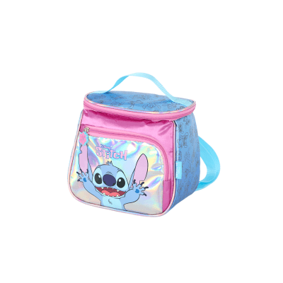 Kit Mochila Rodinhas + Lancheira +Estojo Box Lilo Stitch e Angel Roxa