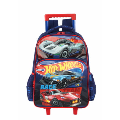 Kit Mochila De Rodinha E Costas + Estojo Box do Hot Wheels Race For Speed