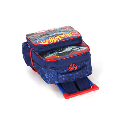 Kit Mochila De Rodinha E Costas + Estojo Box do Hot Wheels Race For Speed