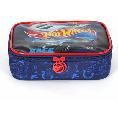 Kit Mochila De Rodinha E Costas + Estojo Box do Hot Wheels Race For Speed