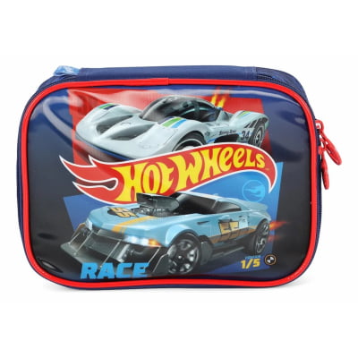 Kit Mochila De Rodinha E Costas + Estojo Box do Hot Wheels Race For Speed
