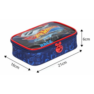 Kit Mochila De Rodinha E Costas + Estojo Box do Hot Wheels Race For Speed