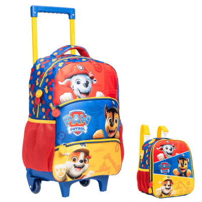 Kit Mochila de Rodinhas Tam.16 e Lancheira Térmica Escolar da Patrulha Canina SE